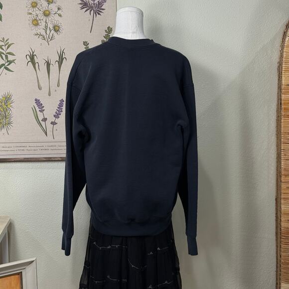 Vintage 90s Heart Embroidered Quilted Sweatshirt Grandma Cottage Whimsigoth L - Picture 3 of 7